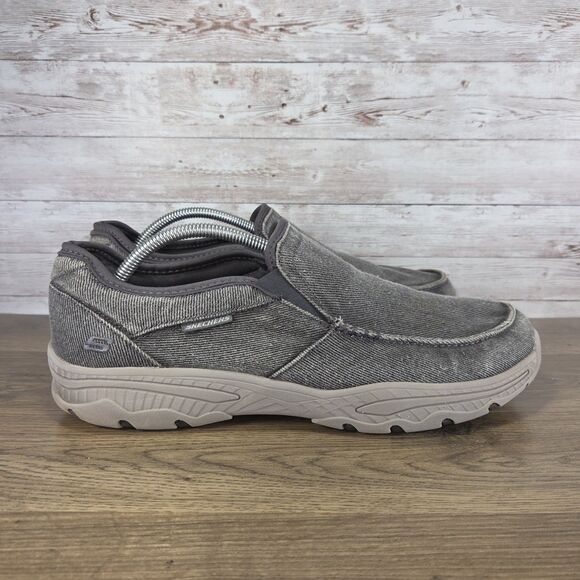 Skechers Mens Relaxed Fit Creston Moseco Slip-On Shoes Gray Memory Foam Size 12 - Picture 1 of 8